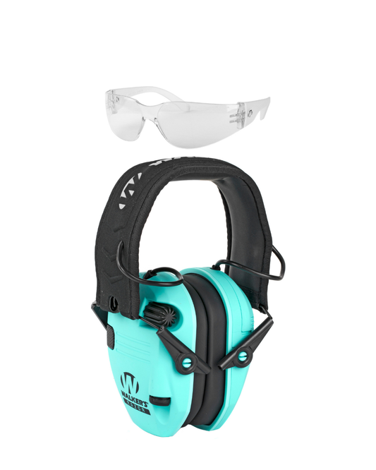 Electronic Hearing Protection with ANSI Z87.1-rated Shooting Glasses