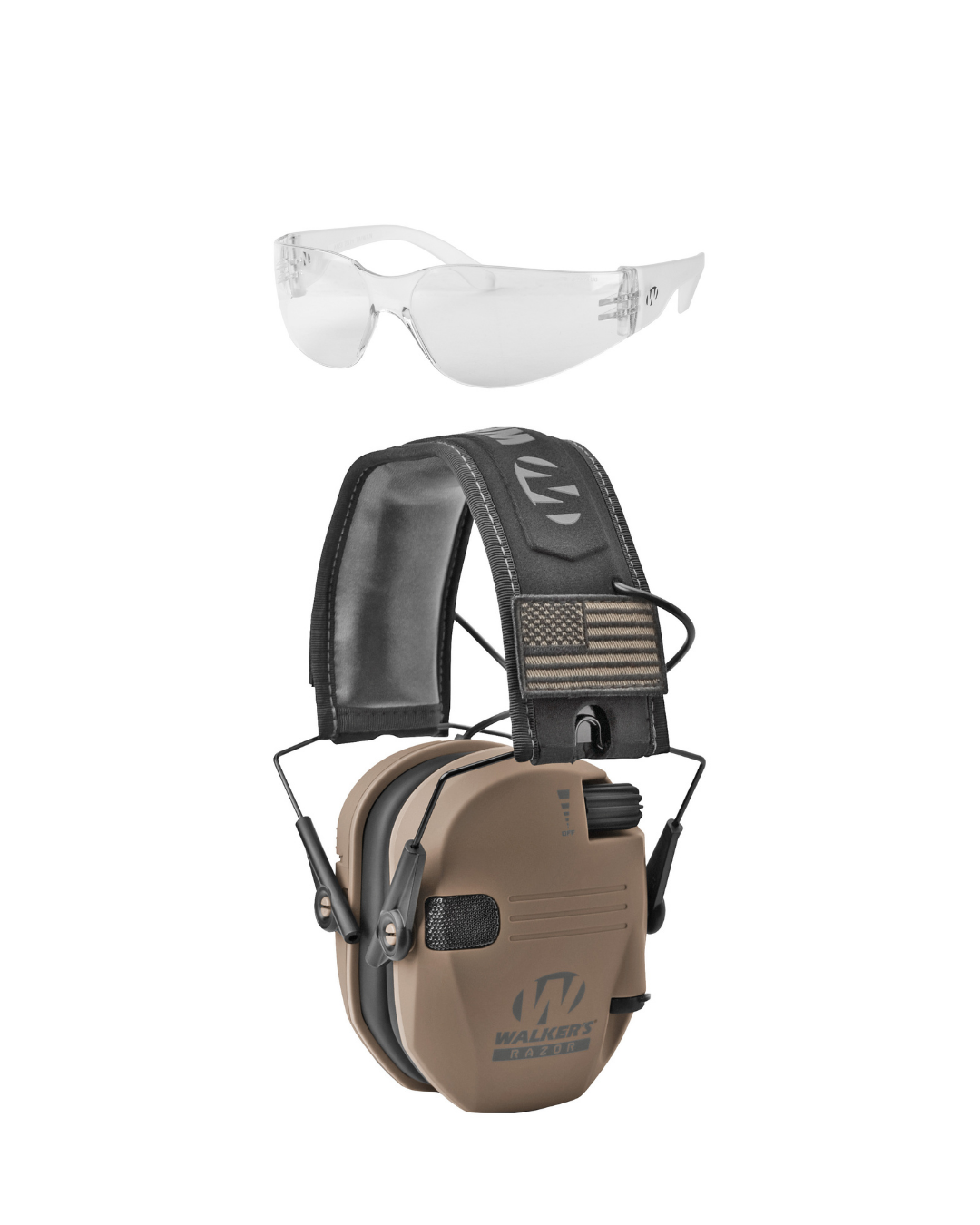 Electronic Hearing Protection with ANSI Z87.1-rated Shooting Glasses