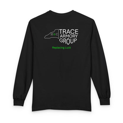 Trace Armory Group Long Sleeve Tee — 'Replacing Luck' Logo Shirt
