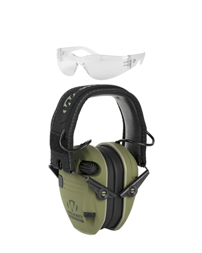 Electronic Hearing Protection with ANSI Z87.1-rated Shooting Glasses